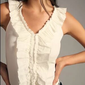 Anthropologie Pilcro Ruffle Sleeveless Top Small New